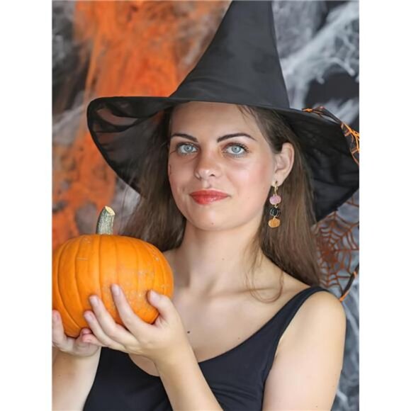 ✨ Halloween Pumpkin Earrings – Festive Triple Color Design - Picture 2 of 5